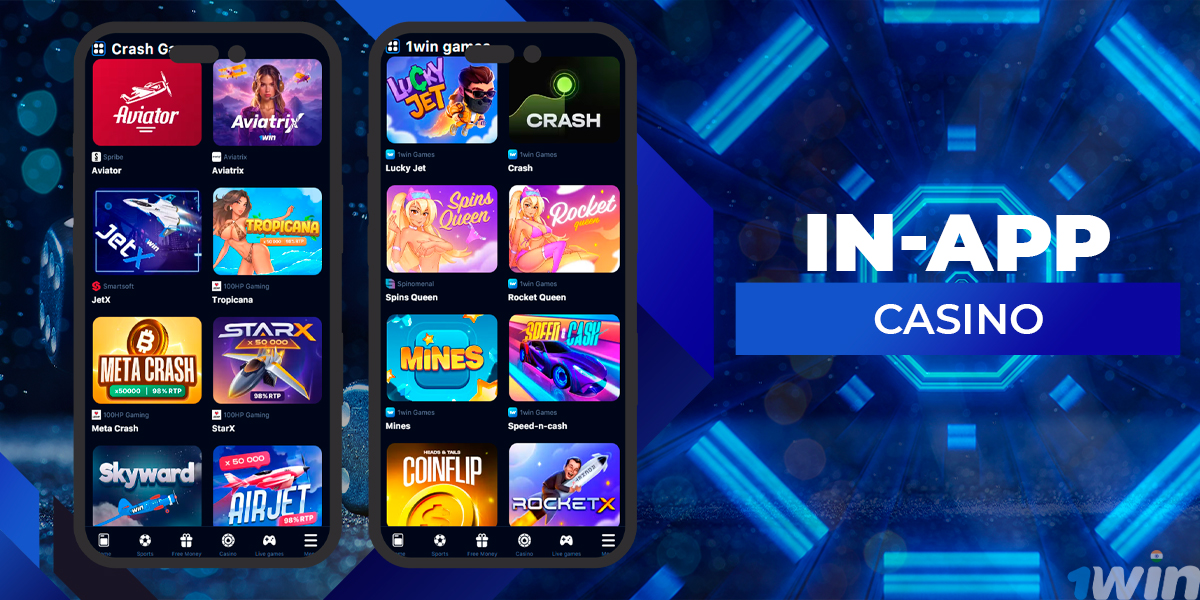 Play casino games on the mobile app