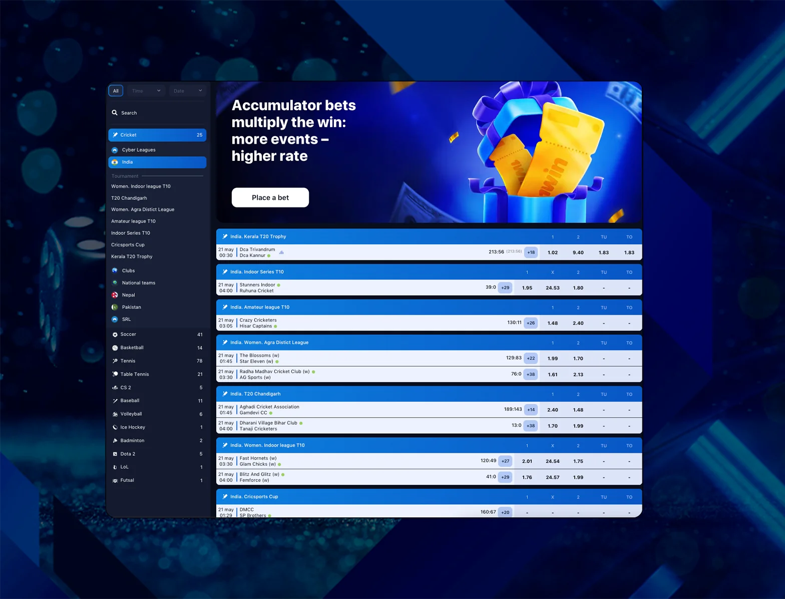 Choosing the right event to bet on cricket