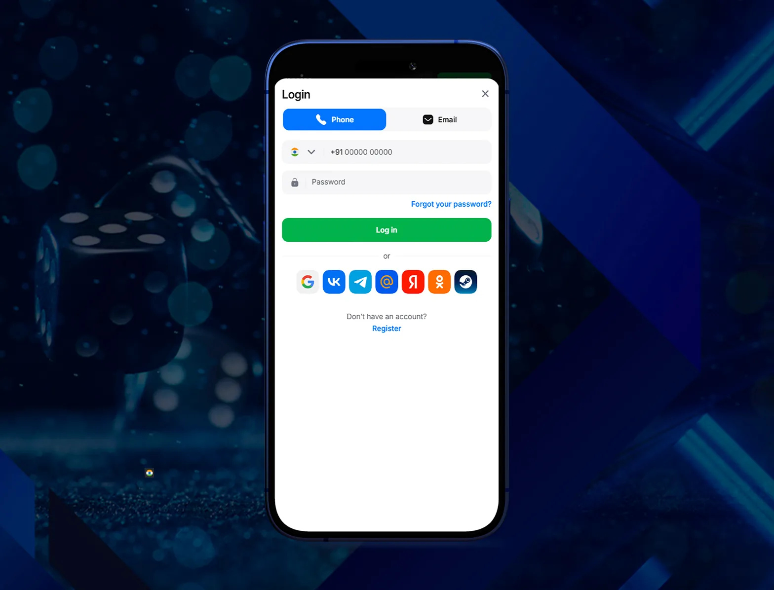 Personal information in the application.