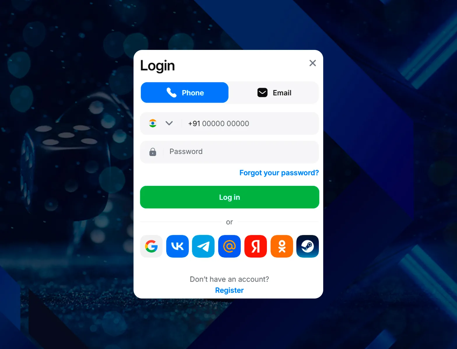 Account login information.