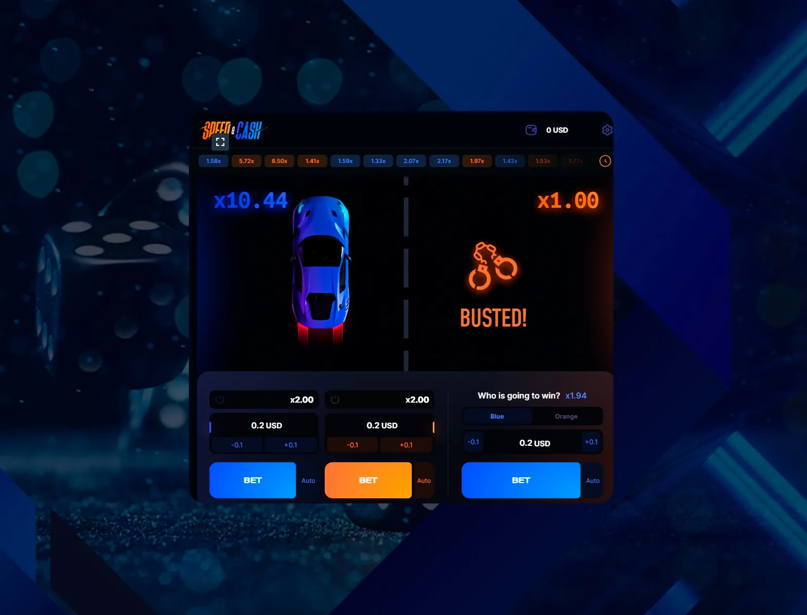 Start the game with a bet.